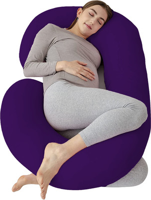 Daddy Cool Ultra Soft C Shaped Microfibre Solid Pregnancy Pillow Pack of 1(Purple)