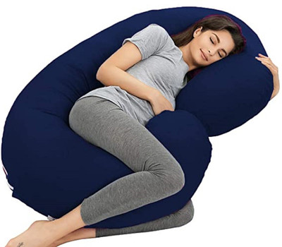 ANVANSA Microfibre, Polyester Fibre Solid Pregnancy Pillow Pack of 1(ROYAL BLUE)