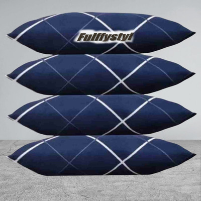NKSNIMYSTORES Soft Microfibre Solid Sleeping Pillow Pack of 4(Blue)