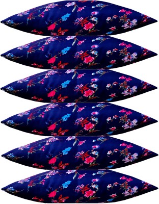 Swikon star Microfibre Floral Sleeping Pillow Pack of 6(Blue)