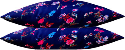 Swikon star Microfibre Floral Sleeping Pillow Pack of 2(Blue)