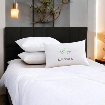 SOFT SNOOZE Microfibre Sleeping Pillow Pack of 3 Solid Soft Luxury(White)
