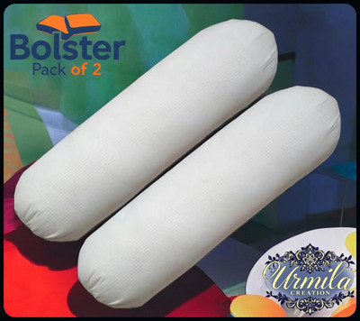 Urmila Creation Microfibre Bolster Pack of 2 Solid(White)