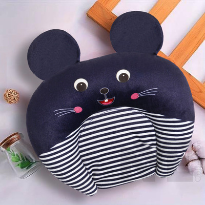 NME Collection Mustard Seeds Baby Pillow Pack of 1 Animals(Navy Blue)