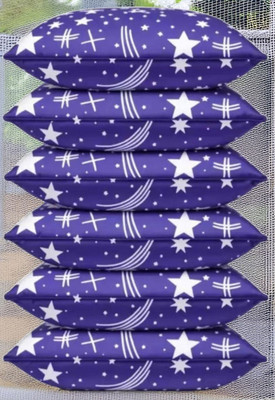 YPOLOIPO Polyester Fibre Sleeping Pillow Pack of 6 Abstract LUXURY(Blue)