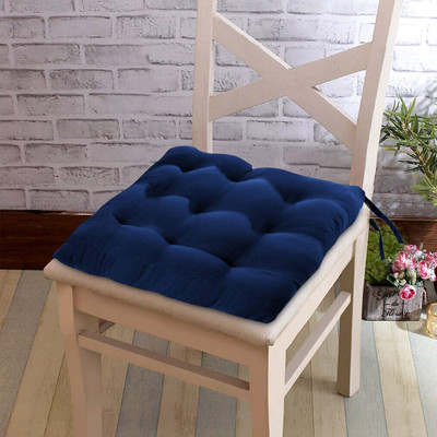 KUBER INDUSTRIES Microfibre Solid Chair Pad Pack of 1(Blue)