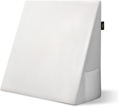 Frido Polyester Fibre Cushion Pack of 1 Solid Wedge Plus Pillow for Neck & Back Pain Relief, Acid Reflux(White)
