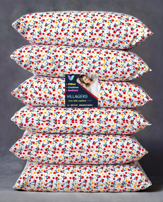 VILLAGERS LUXURY Polyester Fibre Abstract Sleeping Pillow Pack of 6(Multicolor)