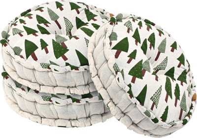 KUBER INDUSTRIES Microfibre Solid Chair Pad Pack of 3(Green)
