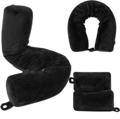 Flipkart SmartBuy wist Memory Foam Travel Pillow for Neck, Chin, Lumbar and Leg Support Memory Foam Solid Sleeping Pillow Pack of 1(Black)