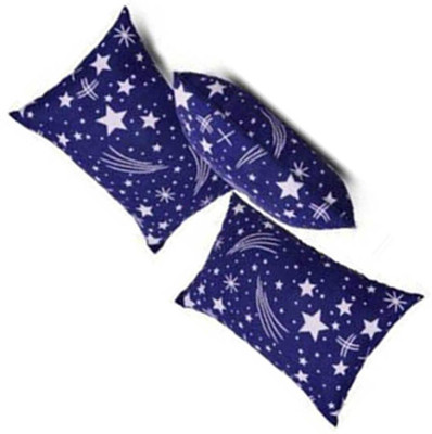 brightjex Microfibre Solid Sleeping Pillow Pack of 3(Blue Star)