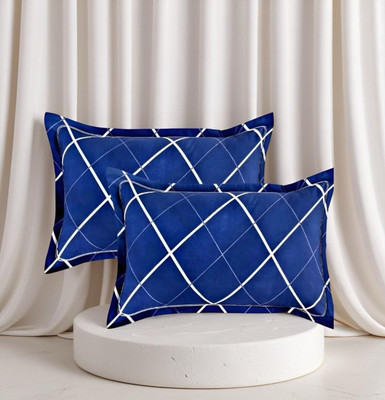 Regnar Luxury Microfibre Solid Sleeping Pillow Pack of 2(Blue)
