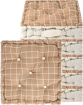KUBER INDUSTRIES Microfibre Abstract Chair Pad Pack of 6(Brown)