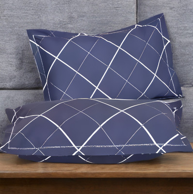 LIPONOS LUXURY Polyester Fibre Abstract Sleeping Pillow Pack of 2(Blue)