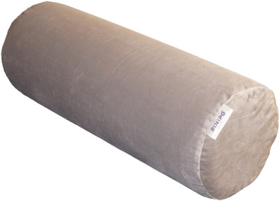 RINIPO Velvet Memory Foam Solid Bolster Pack of 1(Grey)