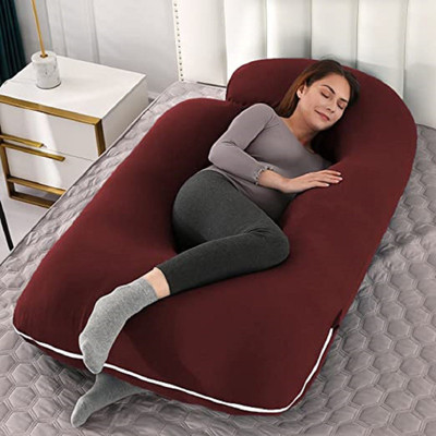 Anita J Shape Microfibre Solid Pregnancy Pillow Pack of 1(Brown)