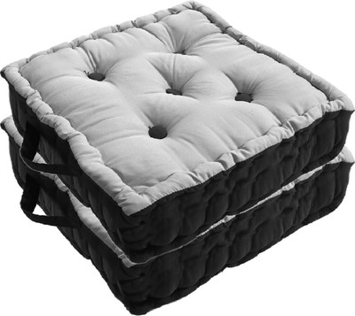 KUBER INDUSTRIES Microfibre Solid Chair Pad Pack of 2(Gray)