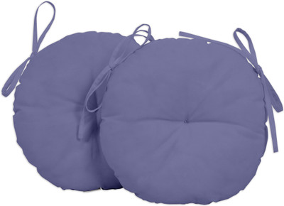 Vargottam Polyester Fibre Solid Chair Pad Pack of 2(Purple)