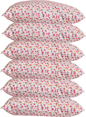 GKM Printed Polyester Fibre Floral Sleeping Pillow Pack of 6(Multicolor)