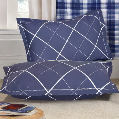 LIPONOS LUXURY Polyester Fibre Solid Sleeping Pillow Pack of 2(Blue)