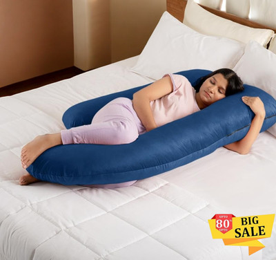 THUKRAN Microfibre Solid Pregnancy Pillow Pack of 1(Blue)