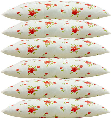 SANJU BROTHER Microfibre Floral Sleeping Pillow Pack of 6(Orange)