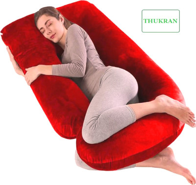 THUKRAN Microfibre Solid Pregnancy Pillow Pack of 1(Red)