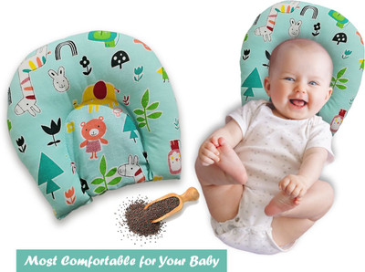 Hellobear Cotton Baby Pillow Pack of 1 Solid Pillow(Green)