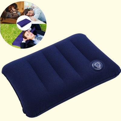 Jantrex Air Travel Pillow Pack of 1 Solid Inflatable Cushion Comfortable Pillow for Camping Hiking Office and Outdoor(Blue)