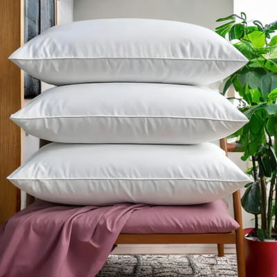 YPOLOIPO Polyester Fibre Sleeping Pillow Pack of 3 Abstract LUXURY(White)