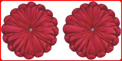 GTX Microfibre Floor Cushion Pack of 2 Solid(Red)