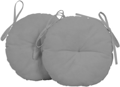Vargottam Polyester Fibre Solid Chair Pad Pack of 2(Gray)