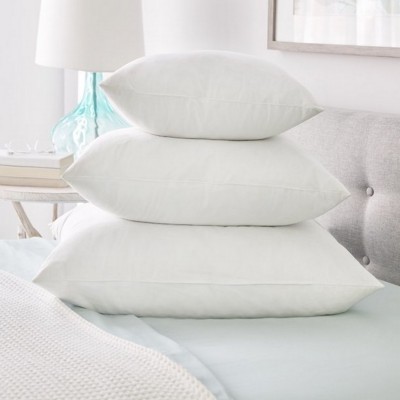 HABBITA Polyester Fibre Solid Cushion Pack of 2(White)
