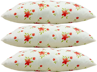 SANJU BROTHER Microfibre Floral Sleeping Pillow Pack of 3(Orange)