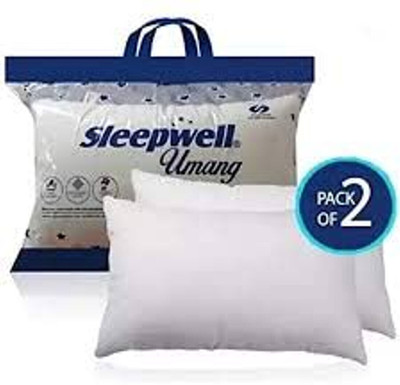 Sleepwell Pillow Set || Comfort And Support Pillow Microfibre Solid Sleeping Pillow Pack of 2(White)