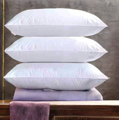 GUNVAR INDIA PRIVATE LIMITED LUXURY Polyester Fibre Solid Sleeping Pillow Pack of 3(White)