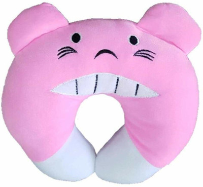 Hellobear Microfibre Baby Pillow Pack of 1 Smiley Super Soft Baby Head Shaping Neck Support Pillow for new born baby to 18 month(Pink)