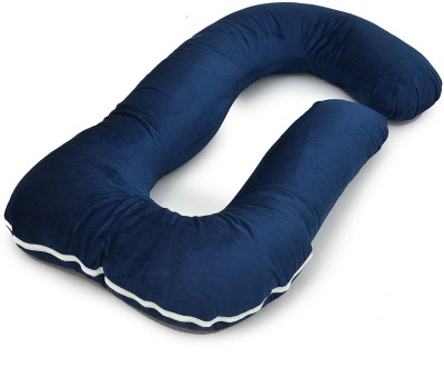 OZLY ultra soft j shaped pillow Microfibre Solid Pregnancy Pillow Pack of 1(Dark Blue)