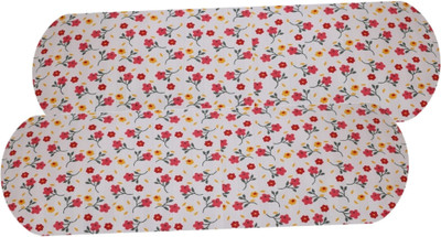 GKM Round Bolster Microfibre Floral Sleeping Pillow Pack of 2(Multicolor)