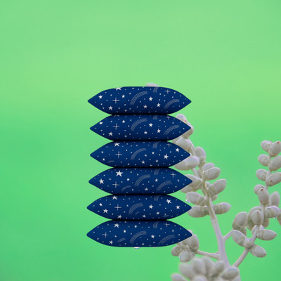 CATHROL Polyester Fibre Sleeping Pillow Pack of 6 Abstract 6 Pillows(Blue)