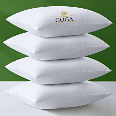 GOGA LUXURY Cotton Solid Sleeping Pillow Pack of 4(White)