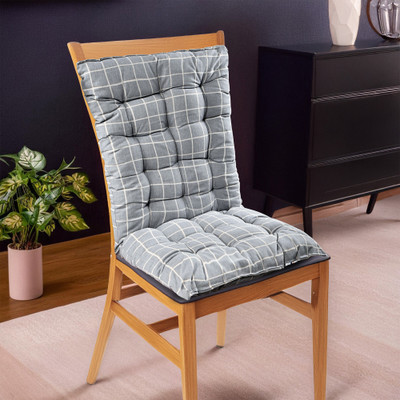 KUBER INDUSTRIES Microfibre Solid Chair Pad Pack of 1(Grey)