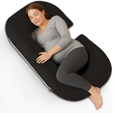 KUBER INDUSTRIES Pillow Microfibre Solid Pregnancy Pillow Pack of 1(Black)