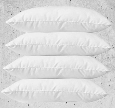 STOMIA Polyester Fibre Sleeping Pillow Pack of 4 Solid Pack Of 4 pillows(White)