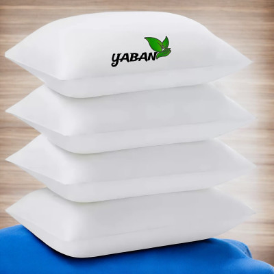 YABAN LUXURY Microfibre Abstract Sleeping Pillow Pack of 4(White)