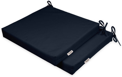 Vargottam Foam Solid Chair Pad Pack of 2(Dark Navy Blue)