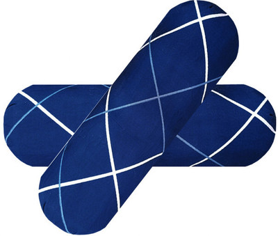 PALVIT Microfibre Abstract Bolster Pack of 2(Blue)