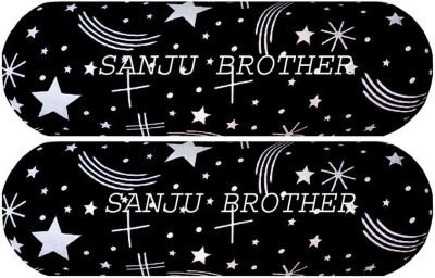 SANJU BROTHER 2 Bolester 5 Cushion Microfibre Abstract Bolster Pack of 7(Black)