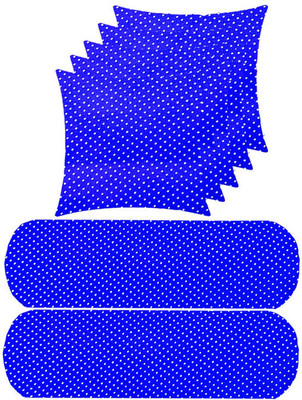 SANJU BROTHER 2 Bolester 5 Cushion Microfibre Abstract Bolster Pack of 7(Dark Blue)