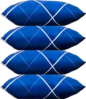 GZZZSD Microfibre Sleeping Pillow Pack of 4 Solid(Blue)